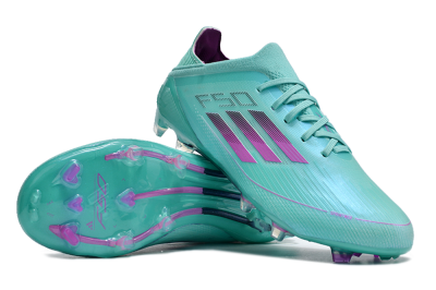 Adidas F50 Adizero FG Low-Tops Soccer Cleats - Jade/Purple/Blue