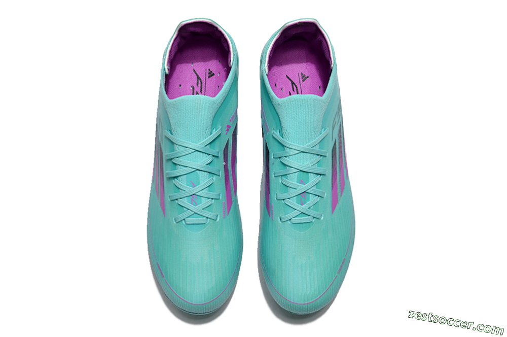 Adidas F50 Adizero FG Low-Tops Soccer Cleats - Jade/Purple/Blue 4