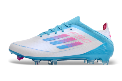 Adidas F50 Adizero FG Low-Tops Soccer Cleats - White/Blue/Pink