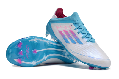 Adidas F50 Adizero FG Low-Tops Soccer Cleats - White/Blue/Pink
