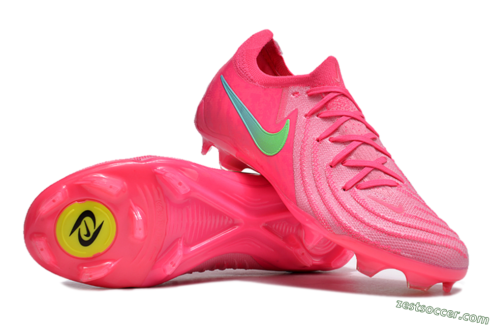 Nike Phantom Luna Elite FG Low-Tops Soccer Cleats - Pink/Yellow/Jade 3