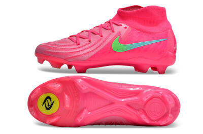Nike Phantom Luna Elite NU FG High-Tops Soccer Cleats - Pink/Yellow/Jade