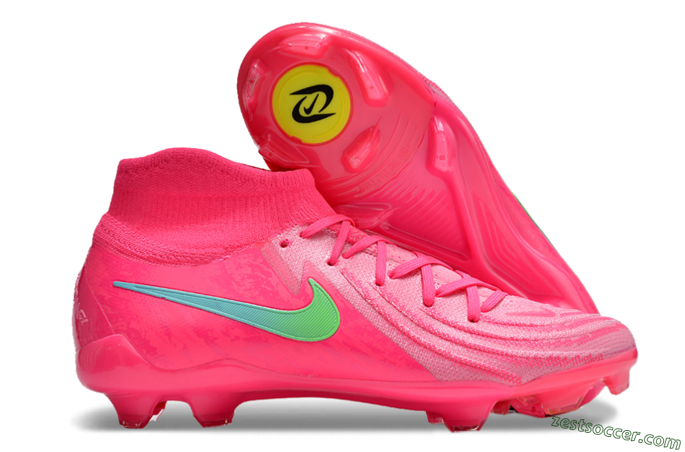 Nike Phantom Luna Elite NU FG High-Tops Soccer Cleats - Pink/Yellow/Jade 0