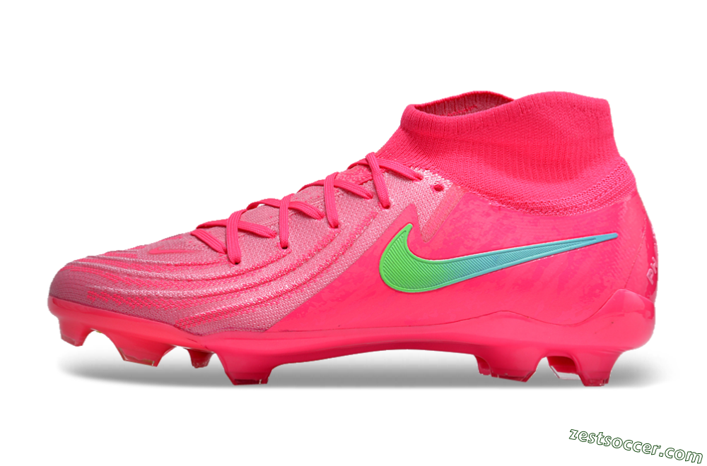 Nike Phantom Luna Elite NU FG High-Tops Soccer Cleats - Pink/Yellow/Jade 2
