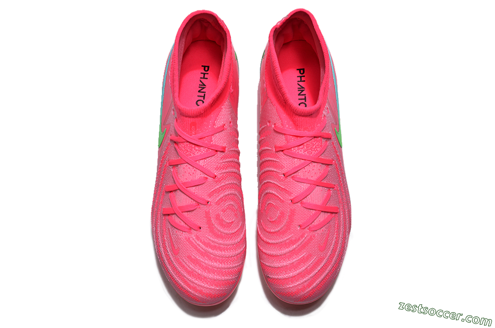 Nike Phantom Luna Elite NU FG High-Tops Soccer Cleats - Pink/Yellow/Jade 4