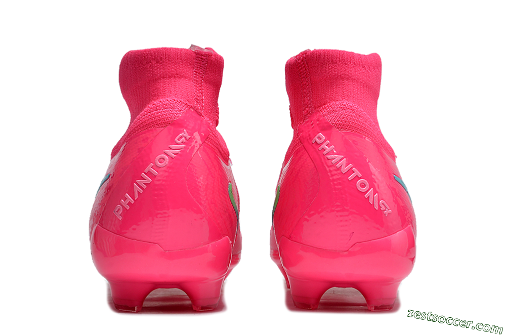 Nike Phantom Luna Elite NU FG High-Tops Soccer Cleats - Pink/Yellow/Jade 5
