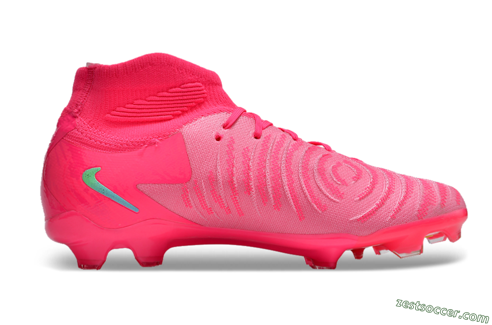 Nike Phantom Luna Elite NU FG High-Tops Soccer Cleats - Pink/Yellow/Jade 7