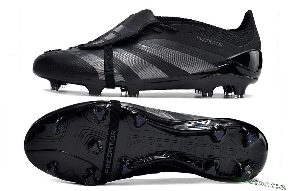 Adidas Predator Elite Foldover Tongue FG Low-Tops Soccer Cleats - Black/Silver/Blue 1