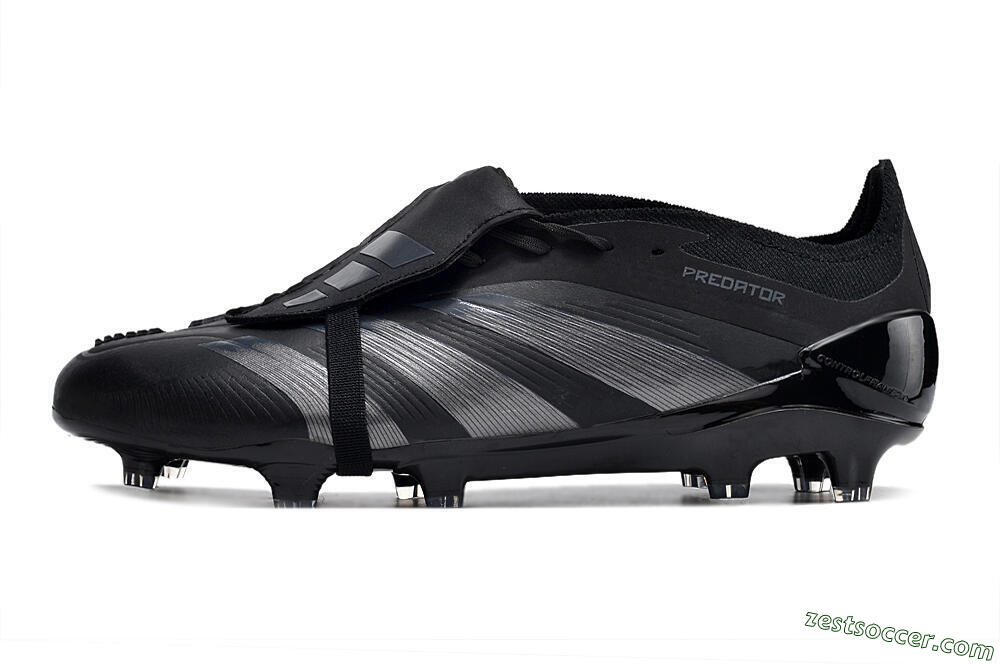 Adidas Predator Elite Foldover Tongue FG Low-Tops Soccer Cleats - Black/Silver/Blue 2