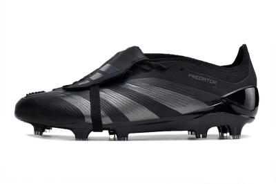 Adidas Predator Elite Foldover Tongue FG Low-Tops Soccer Cleats - Black/Silver/Blue