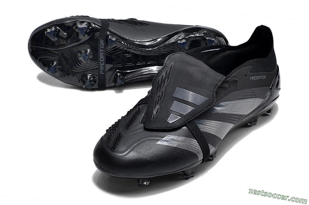 Adidas Predator Elite Foldover Tongue FG Low-Tops Soccer Cleats - Black/Silver/Blue 3