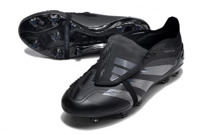 Adidas Predator Elite Foldover Tongue FG Low-Tops Soccer Cleats - Black/Silver/Blue