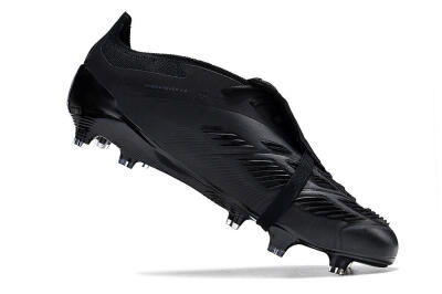 Adidas Predator Elite Foldover Tongue FG Low-Tops Soccer Cleats - Black/Silver/Blue