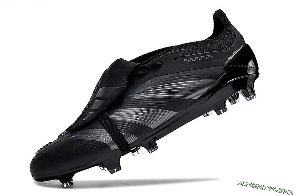 Adidas Predator Elite Foldover Tongue FG Low-Tops Soccer Cleats - Black/Silver/Blue 5