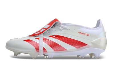 Adidas Predator Elite Foldover Tongue FG Low-Tops Soccer Cleats - Beige/Red/White