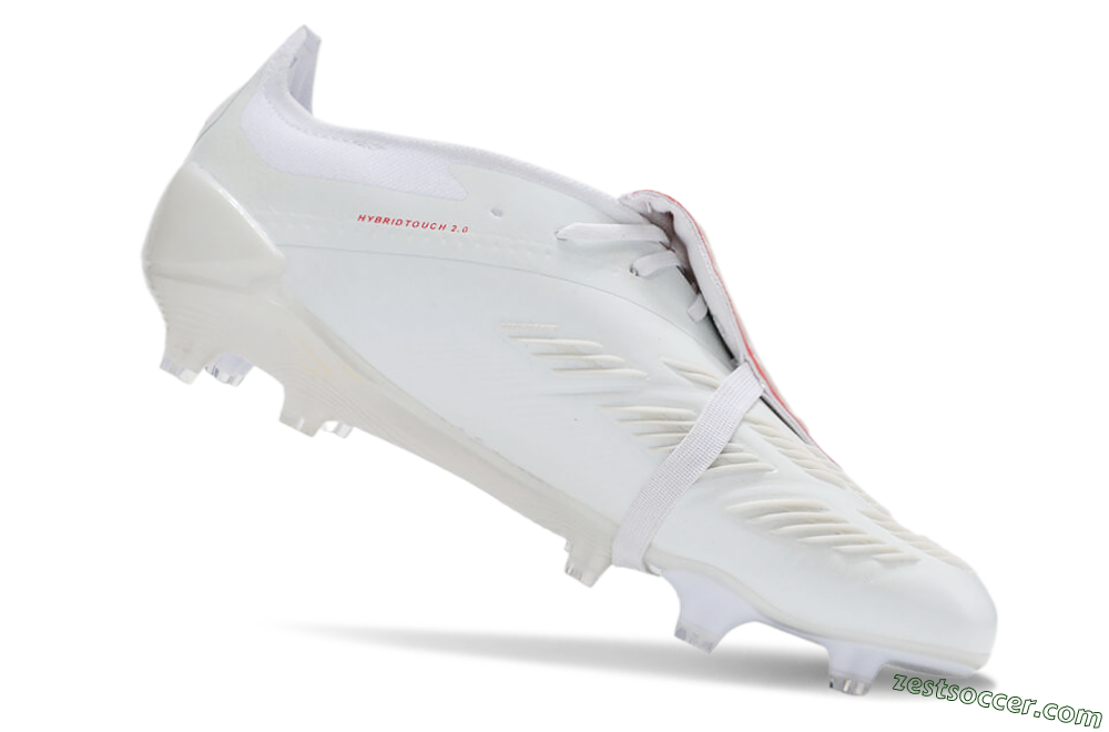 Adidas Predator Elite Foldover Tongue FG Low-Tops Soccer Cleats - Beige/Red/White 4