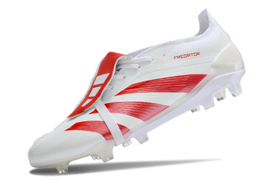 Adidas Predator Elite Foldover Tongue FG Low-Tops Soccer Cleats - Beige/Red/White