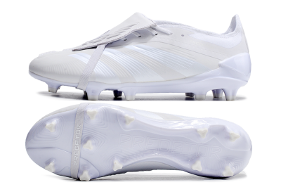 Adidas Predator Elite Foldover Tongue FG Low-Tops Soccer Cleats - White/Beige