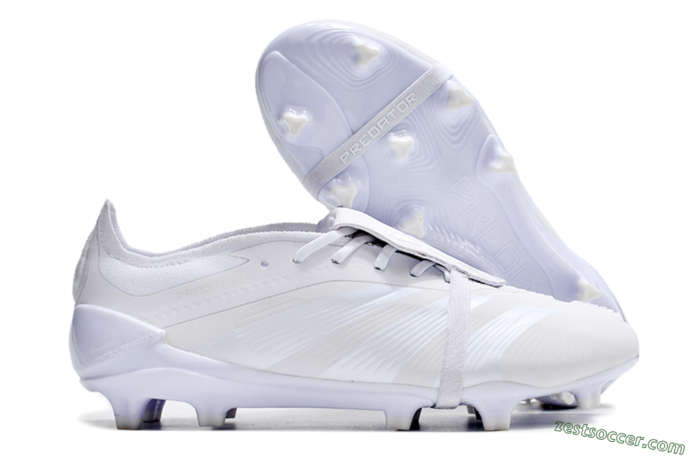 Adidas Predator Elite Foldover Tongue FG Low-Tops Soccer Cleats - White/Beige 0