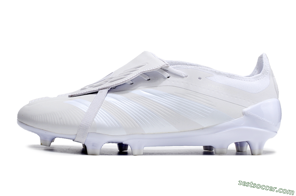 Adidas Predator Elite Foldover Tongue FG Low-Tops Soccer Cleats - White/Beige 2