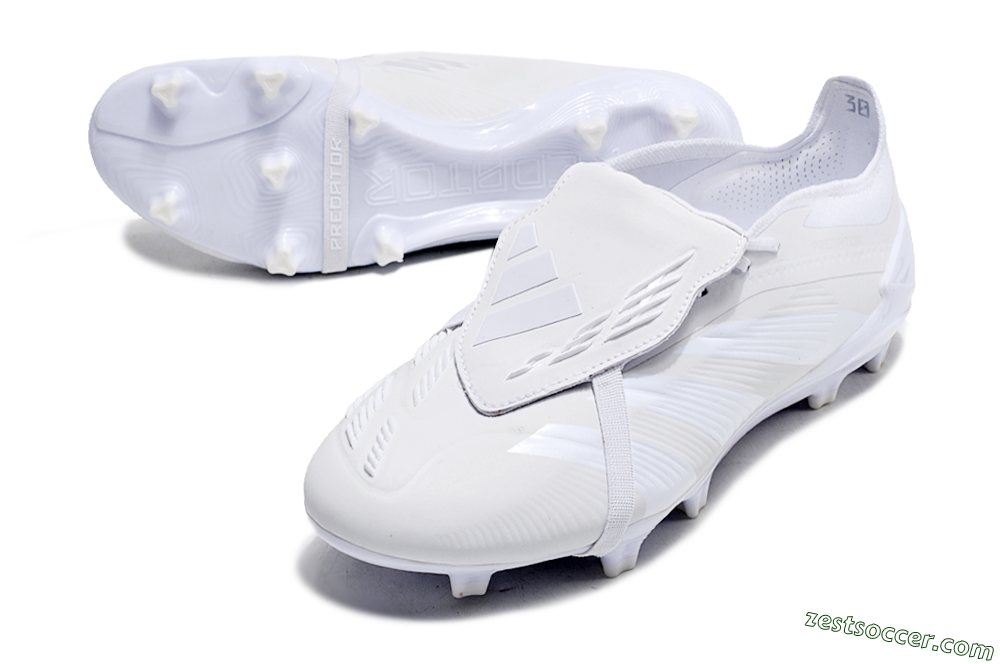 Adidas Predator Elite Foldover Tongue FG Low-Tops Soccer Cleats - White/Beige 3
