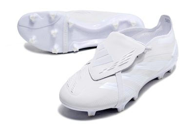 Adidas Predator Elite Foldover Tongue FG Low-Tops Soccer Cleats - White/Beige