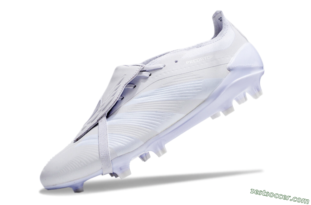 Adidas Predator Elite Foldover Tongue FG Low-Tops Soccer Cleats - White/Beige 5