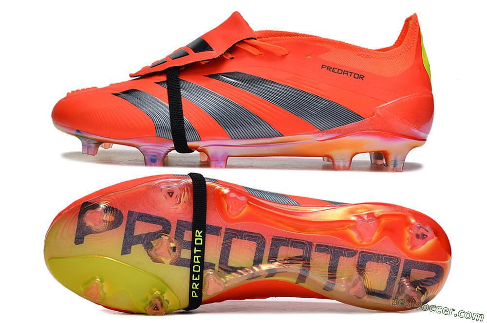 Adidas Predator Elite Foldover Tongue FG Low-Tops Soccer Cleats - Red/Black/Yellow 1