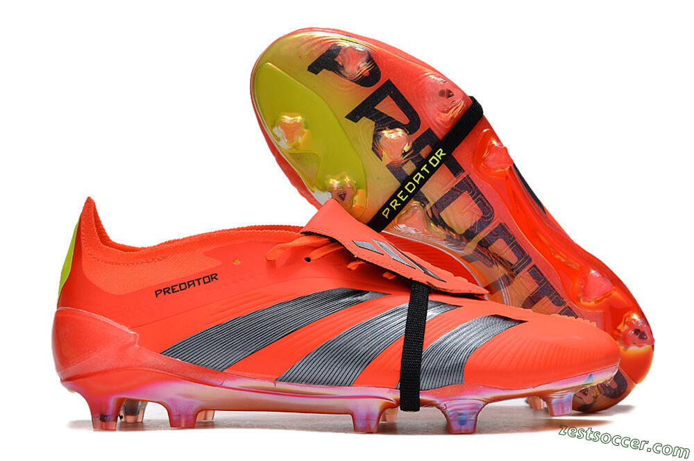 Adidas Predator Elite Foldover Tongue FG Low-Tops Soccer Cleats - Red/Black/Yellow 0