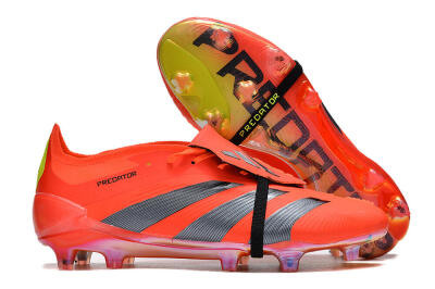 Adidas Predator Elite Foldover Tongue FG Low-Tops Soccer Cleats - Red/Black/Yellow