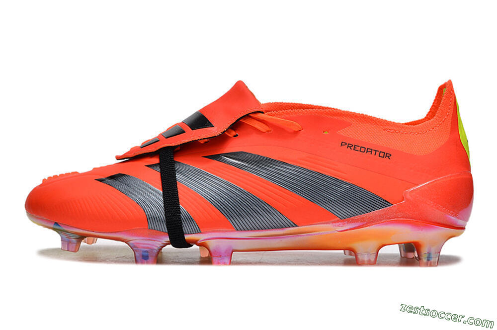 Adidas Predator Elite Foldover Tongue FG Low-Tops Soccer Cleats - Red/Black/Yellow 2