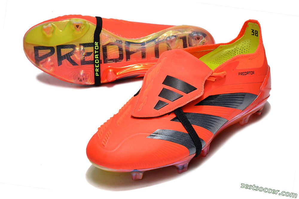 Adidas Predator Elite Foldover Tongue FG Low-Tops Soccer Cleats - Red/Black/Yellow 3