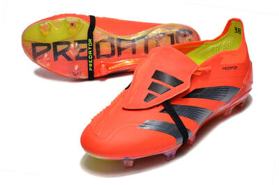 Adidas Predator Elite Foldover Tongue FG Low-Tops Soccer Cleats - Red/Black/Yellow