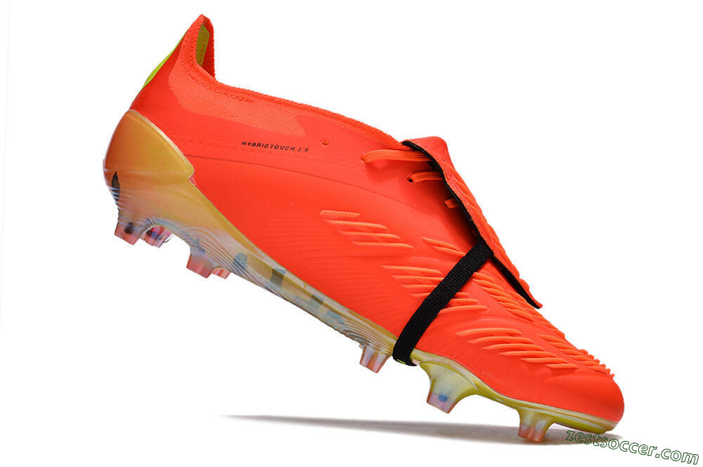 Adidas Predator Elite Foldover Tongue FG Low-Tops Soccer Cleats - Red/Black/Yellow 4