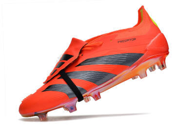 Adidas Predator Elite Foldover Tongue FG Low-Tops Soccer Cleats - Red/Black/Yellow