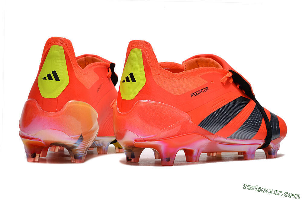 Adidas Predator Elite Foldover Tongue FG Low-Tops Soccer Cleats - Red/Black/Yellow 6