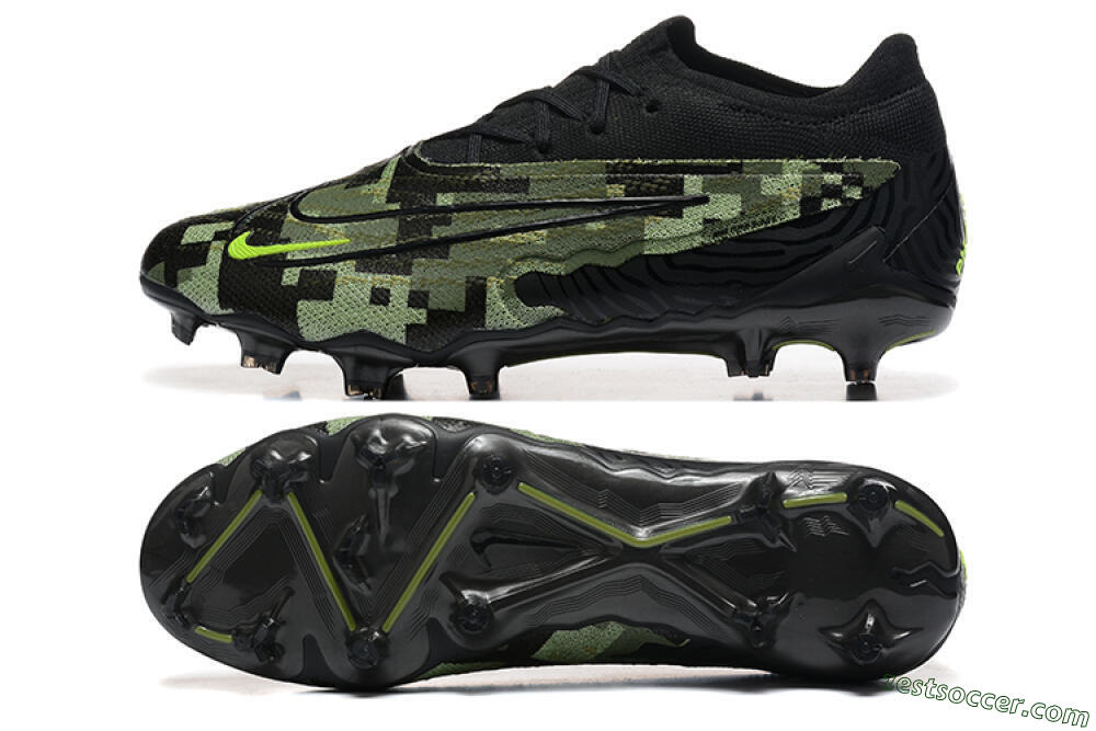 Nike Phantom GX Elite FG Low-Tops Soccer Cleats - Black/Camo/Yellow 1