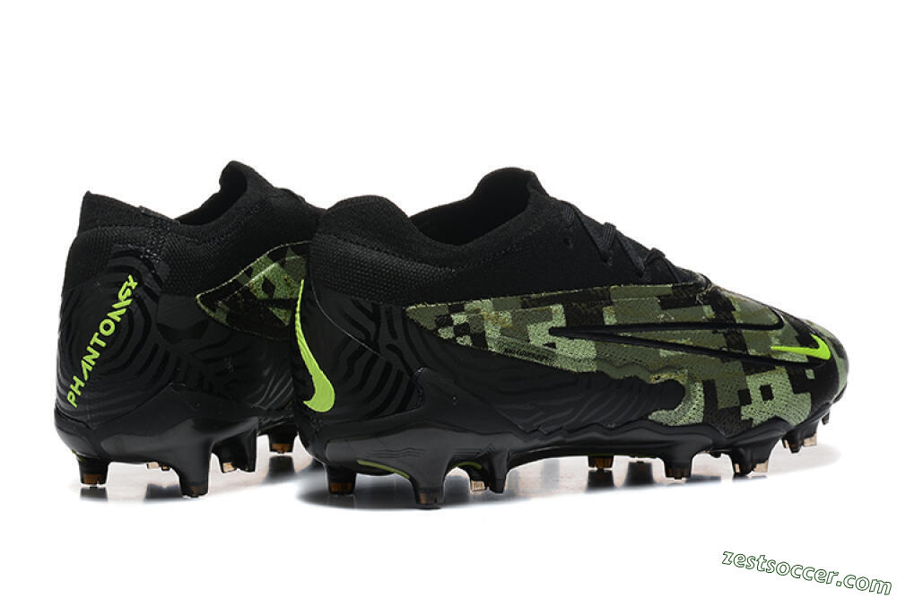 Nike Phantom GX Elite FG Low-Tops Soccer Cleats - Black/Camo/Yellow 9