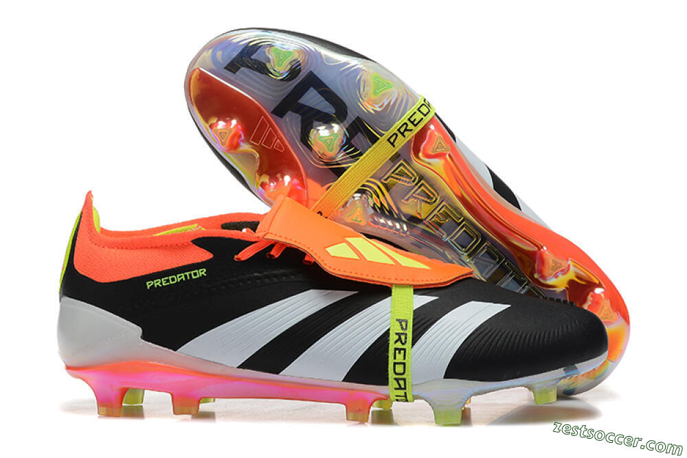 Adidas Predator Elite Foldover Tongue FG Low-Tops Soccer Cleats - White/Black/Red 0