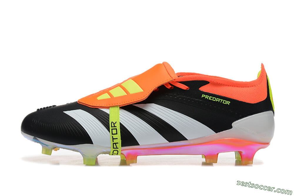Adidas Predator Elite Foldover Tongue FG Low-Tops Soccer Cleats - White/Black/Red 2