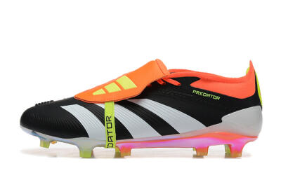 Adidas Predator Elite Foldover Tongue FG Low-Tops Soccer Cleats - White/Black/Red