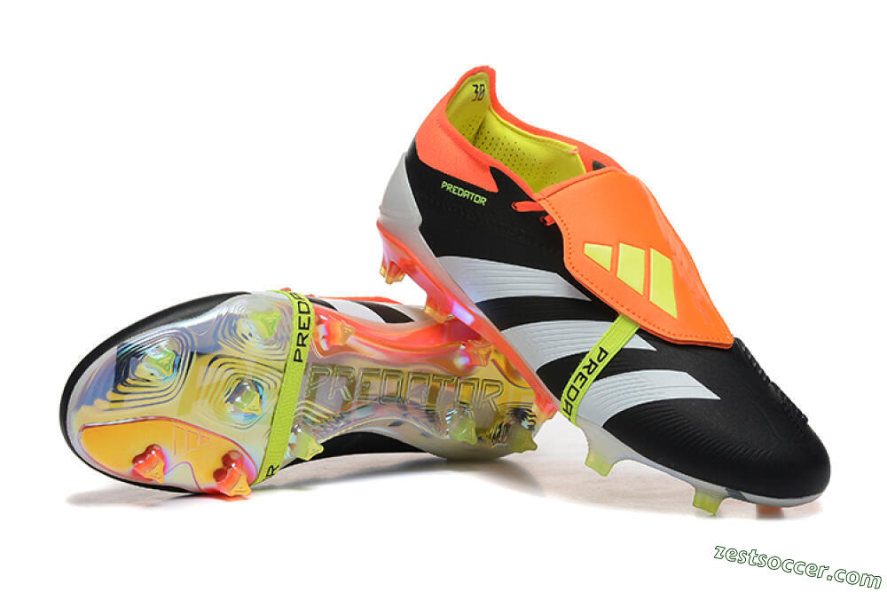 Adidas Predator Elite Foldover Tongue FG Low-Tops Soccer Cleats - White/Black/Red 4