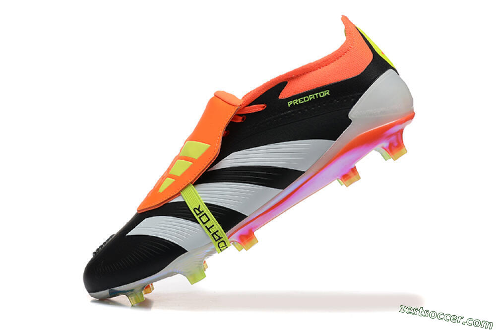 Adidas Predator Elite Foldover Tongue FG Low-Tops Soccer Cleats - White/Black/Red 8
