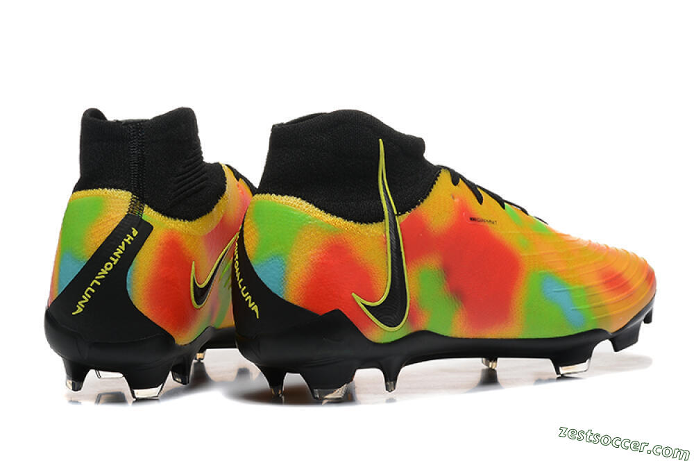 Nike Phantom Luna Elite NU FG High-Tops Soccer Cleats - Black/Rainbow 9