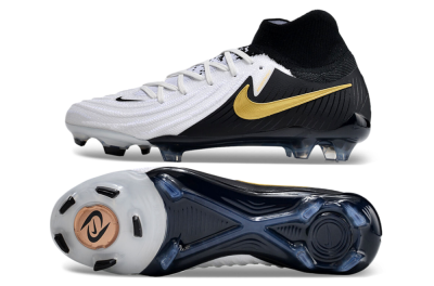 Nike Phantom Luna Elite NU FG High-Tops Soccer Cleats - White/Black/Gold
