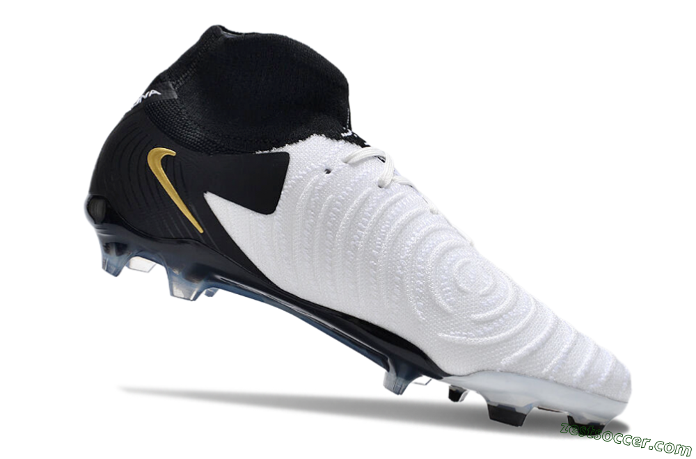 Nike Phantom Luna Elite NU FG High-Tops Soccer Cleats - White/Black/Gold 4