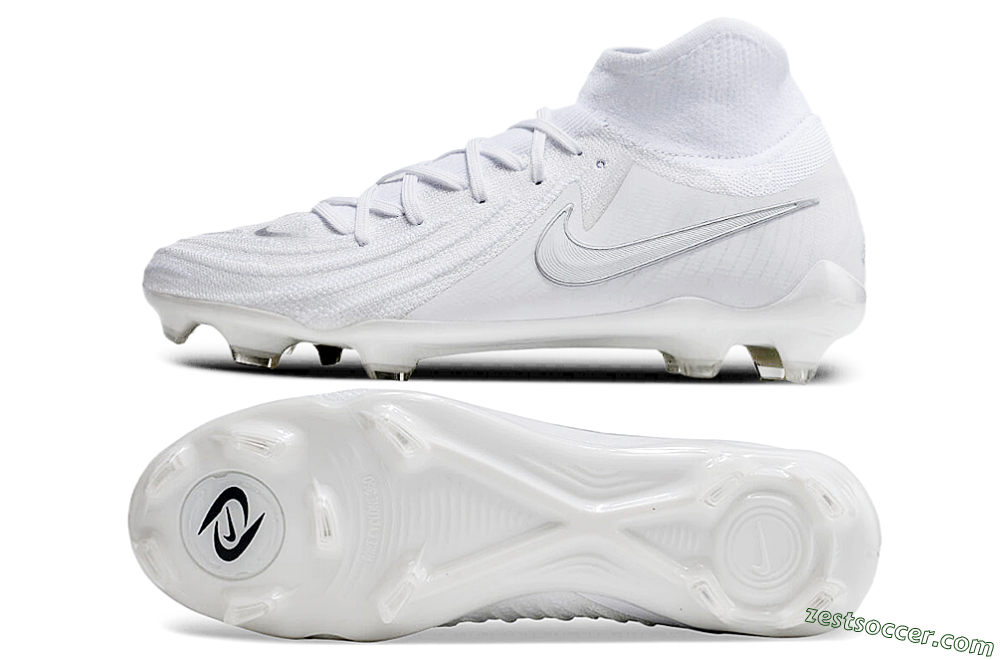 Nike Phantom Luna Elite NU FG High-Tops Soccer Cleats - White/Silver 1