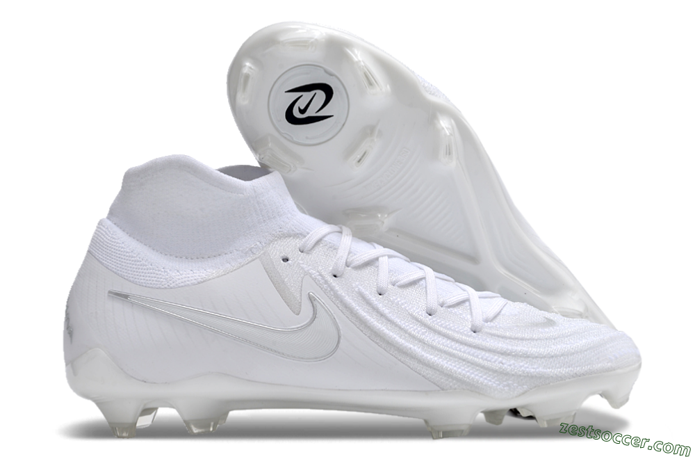 Nike Phantom Luna Elite NU FG High-Tops Soccer Cleats - White/Silver 0