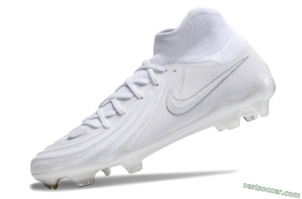 Nike Phantom Luna Elite NU FG High-Tops Soccer Cleats - White/Silver 5