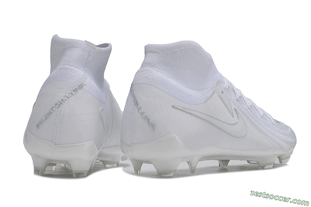 Nike Phantom Luna Elite NU FG High-Tops Soccer Cleats - White/Silver 6